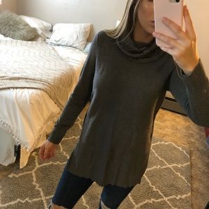 Grey Long Sleeve Cowl Neck Sweater